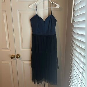 Adelyn Rae Navy and Black Midi Dress